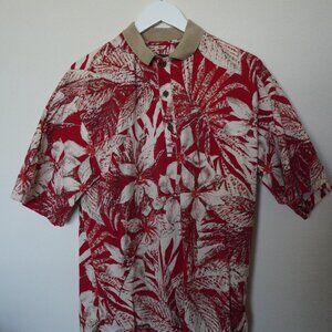Vintage Tori Richard Hawaiian Polo short sleeve Shirt Size Medium